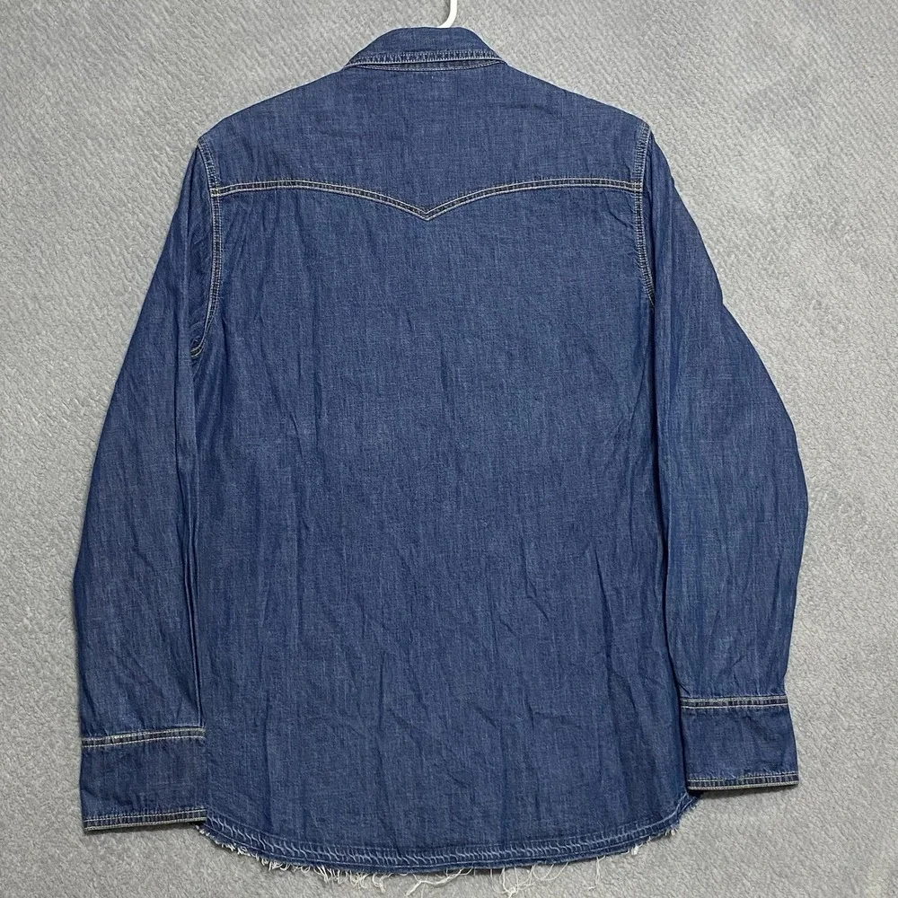 TRUE RELIGION WESTERN Shirt Mens Sz 3XL Released Hem Jeans Denim Long Sleeve